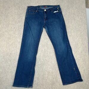 Coogi Jeans Womens 19/20 Blue Denim Parrot Logo Embroidered Straight Leg Stretch